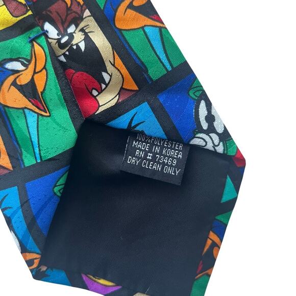 Vintage 90s Y2K Looney Tunes Mens Neck Tie - Picture 4 of 4